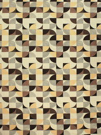 Story@home Brown Yellow Geometric 144 TC Pure Cotton Queen Bedsheet with 2 Pillow Covers