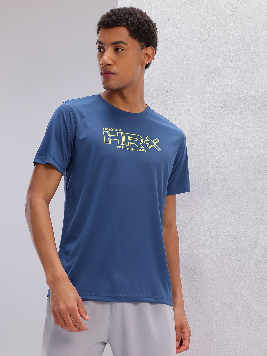 HRX by Hrithik Roshan Brand Logo Print Training T-shirt