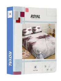 Moda Rapido X KLOTTHE Kelabu & Coklat Bunga 400 TC Cadar King dengan 2 Sarung Bantal