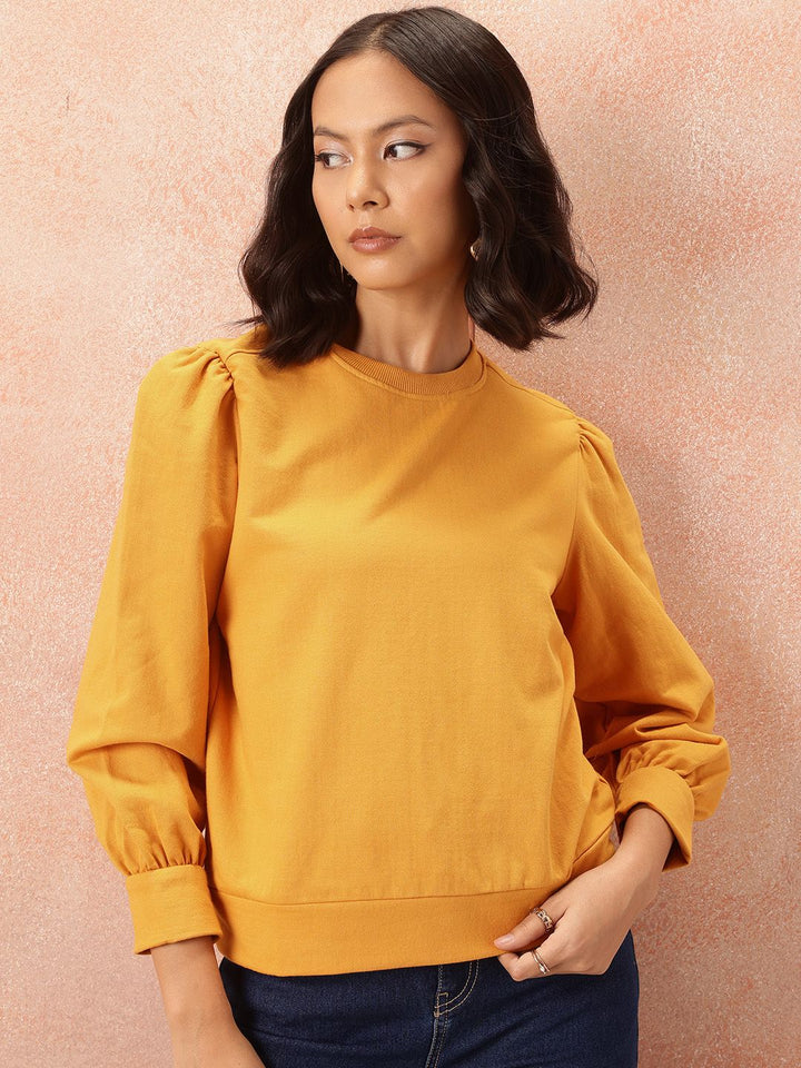 all about you Gathered Sleeve Sweatshirt