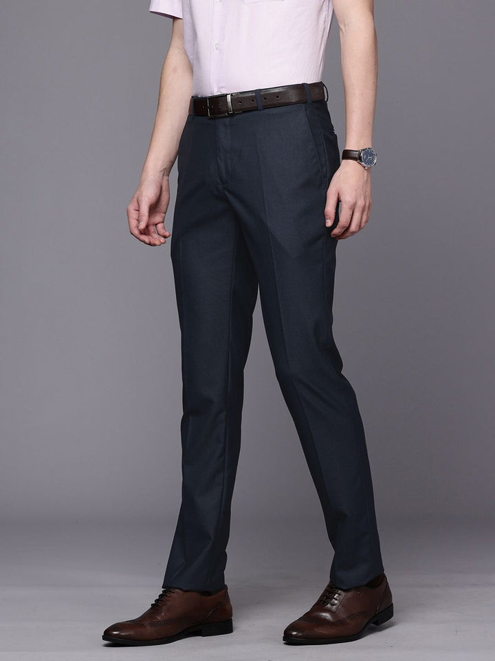 Raymond Men Textured Slim Fit Formal Trousers