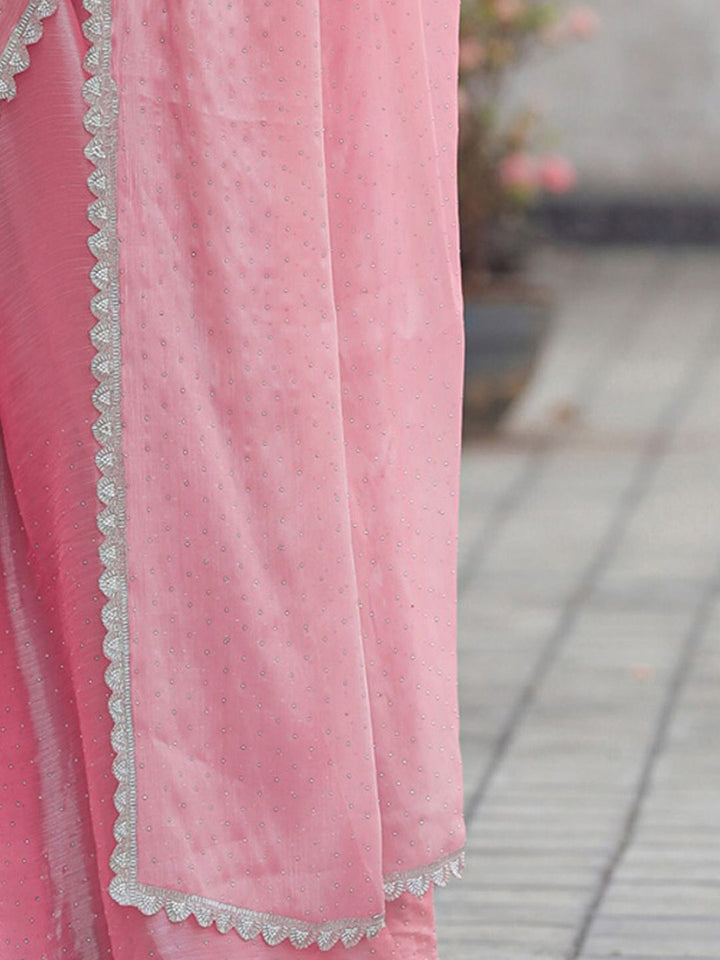 Saree mall Embellished Beads and Stones Organza Sarees