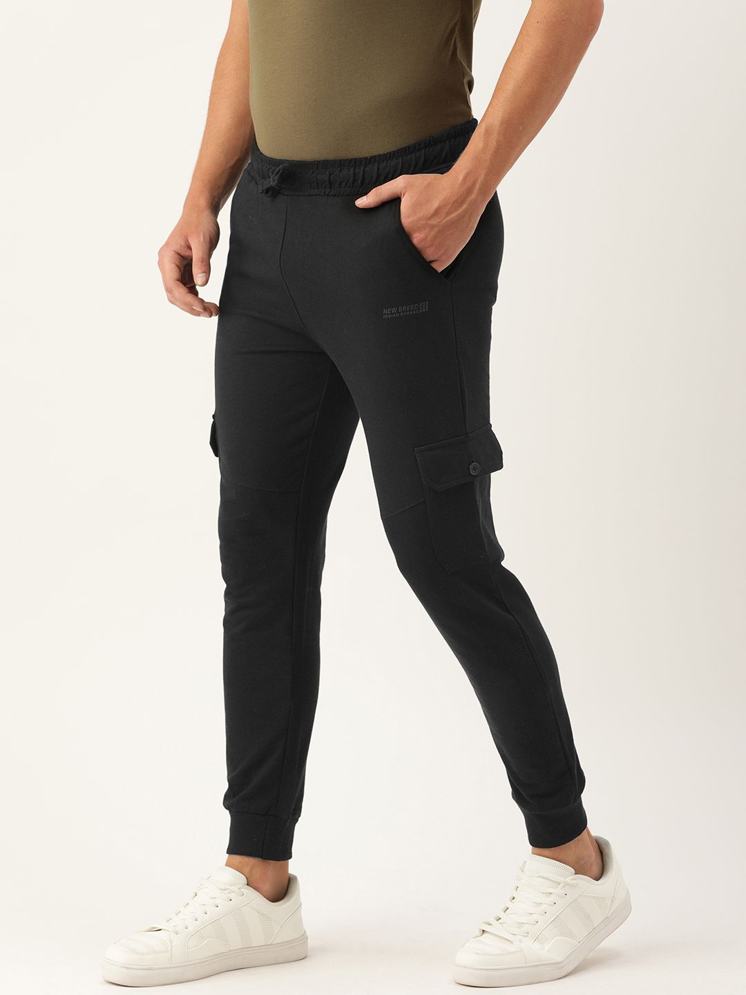 The Indian Garage Co Men Black Solid Straight Fit Joggers