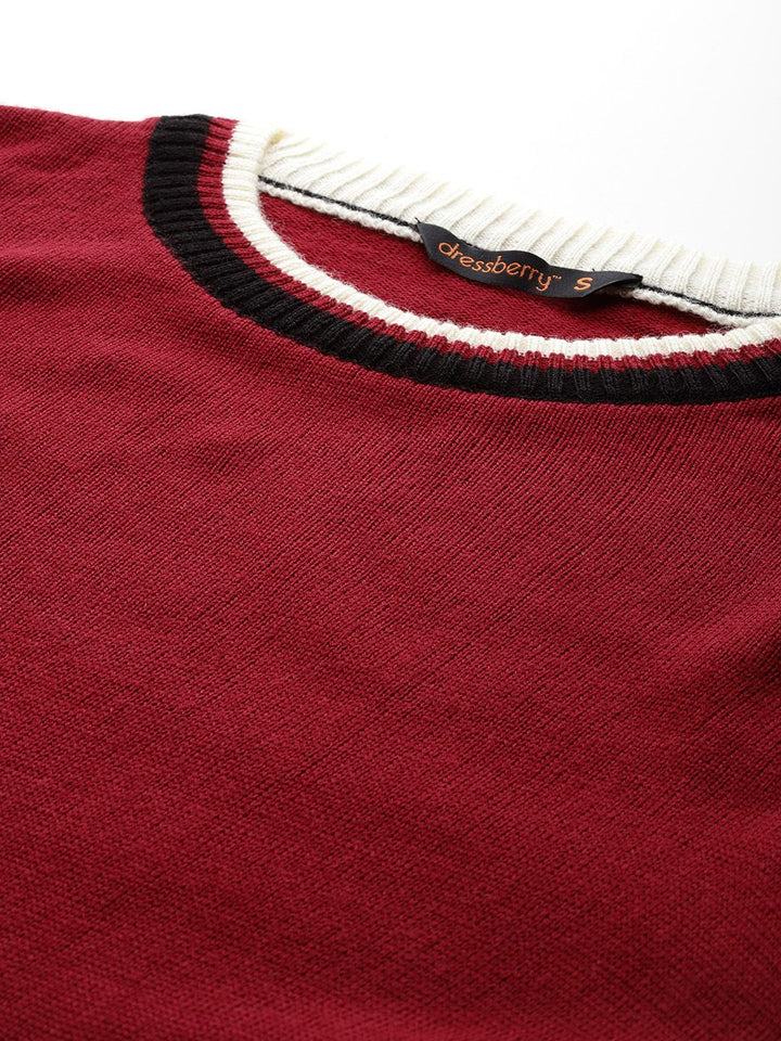 DressBerry Contrast Tipped Pullover