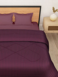 Story@home Maroon Striped 180 GSM Ac Room Reversible Double Bed Comforter
