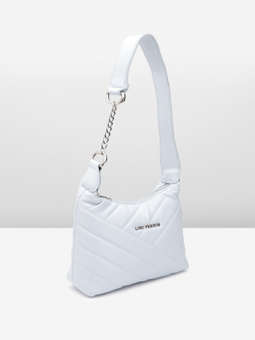 Lino Perros Structured Shoulder Bag with Quilted Detail