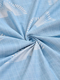 Myntra Elegant Homes Blue & White Geometric 300 TC Single Bedsheet with 1 Pillow Covers