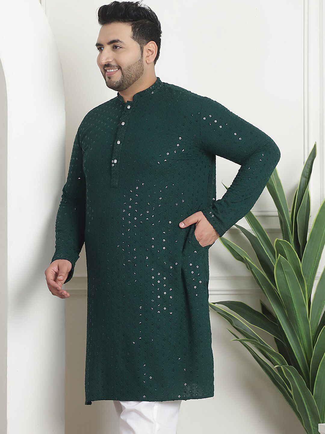 SOJANYA PLUS Embellished Pure Cotton Kurta