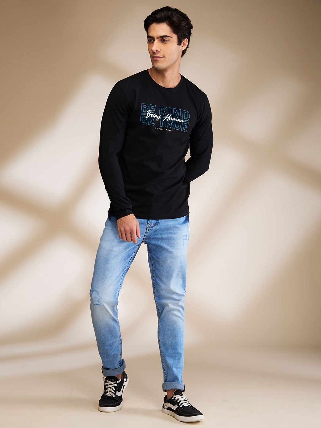 Being Human Men Typography Printed Round Neck Cotton T-shirt
