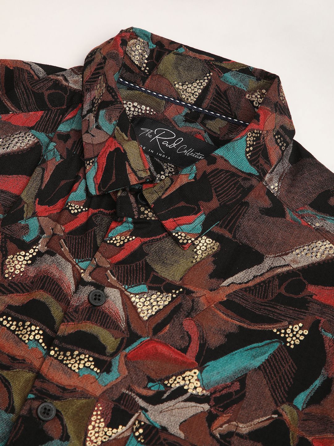 VASTRADO Men Abstract Printed Classic Slim Fit Opaque Cotton Casual Shirt