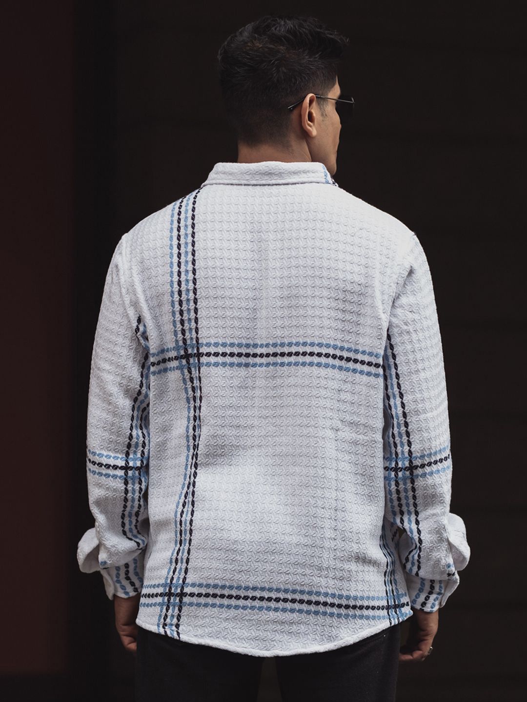 Powerlook Men Spread Collar Tartan Checked Cotton Casual Shirt