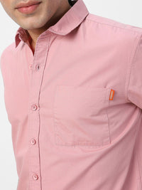 Urbano Fashion Men Spread Collar Solid Cotton Casual Shirt