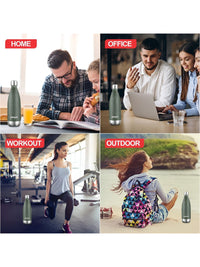 Pexpo ELECTRO ISI Certified Thermosteel 24 Hrs Hot & Cold Green Water Bottle- 500ml