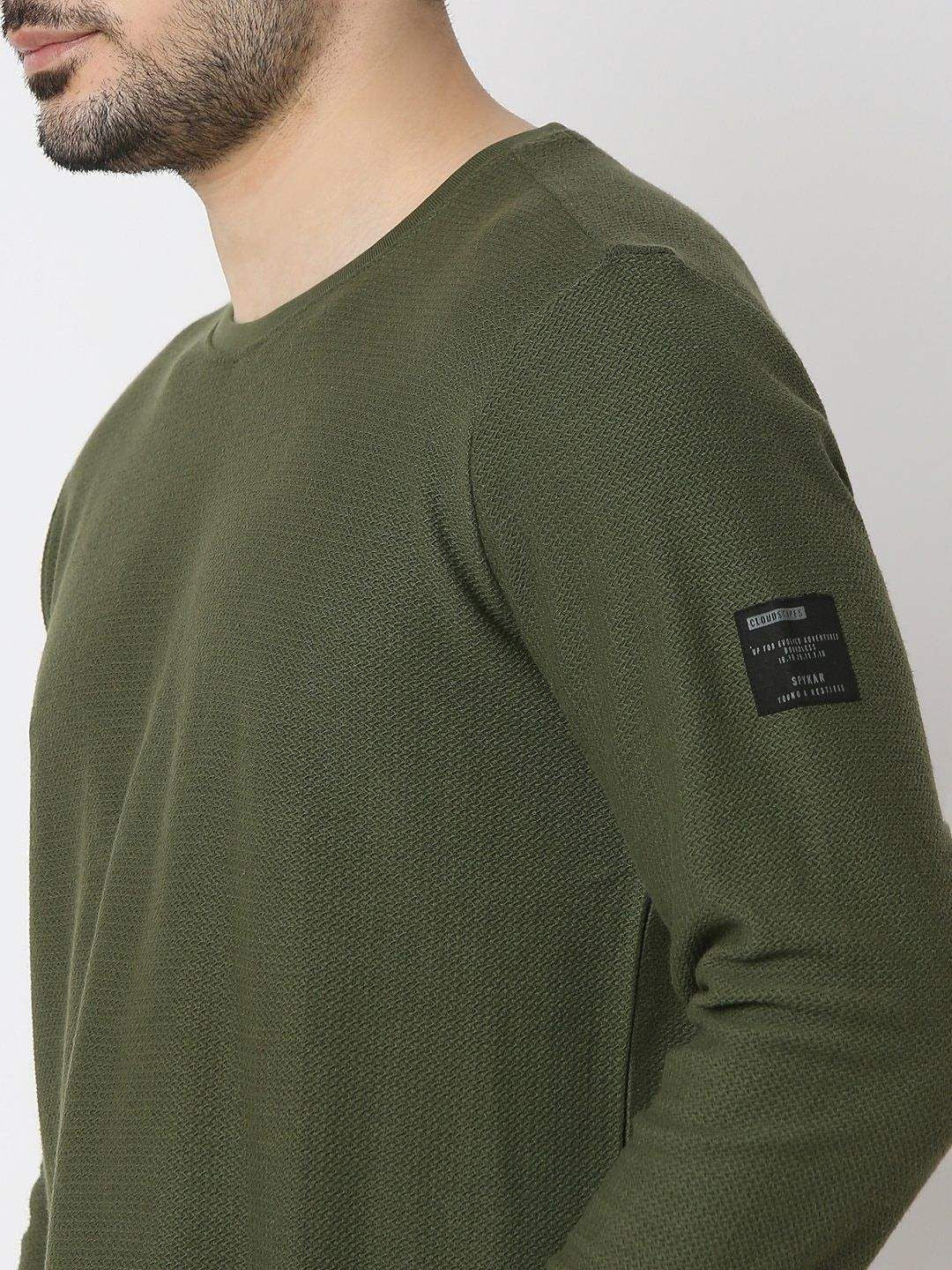 SPYKAR Men Solid Round Neck Cotton T-shirt