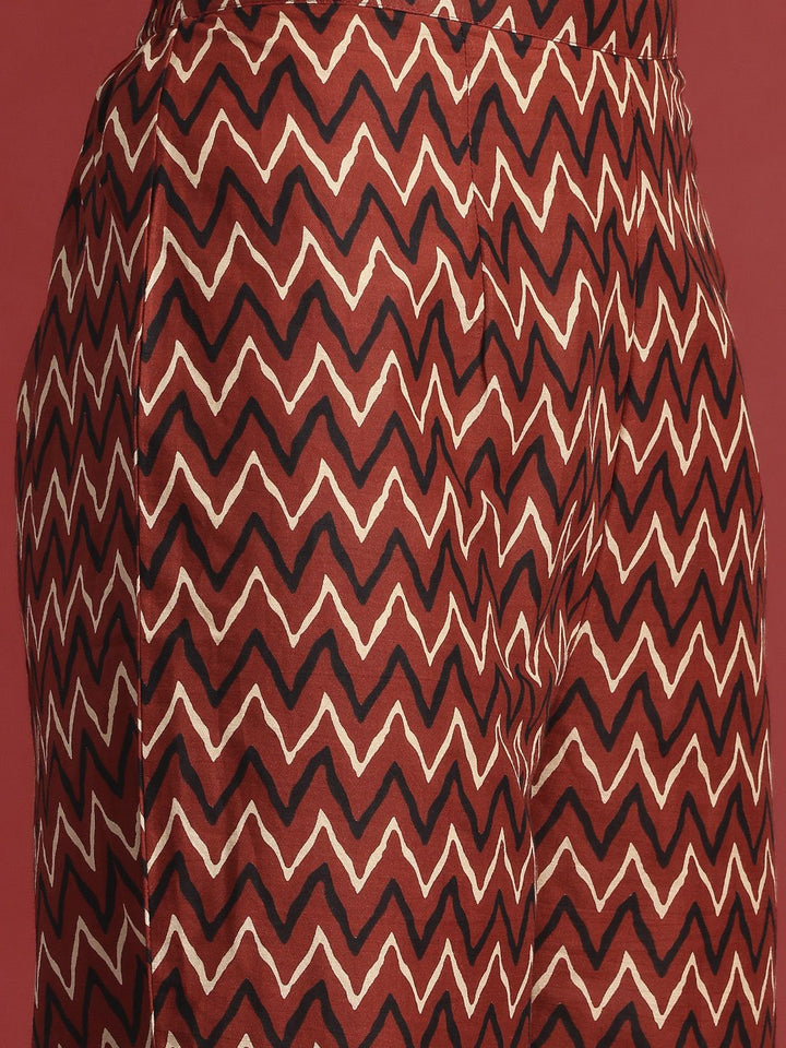 Indo Era Ethnic Motifs Printed Pure Cotton Kurta With Trousers & Dupatta