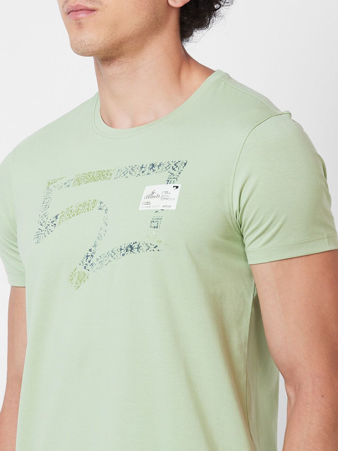 SPYKAR Men Typography Printed Cotton Slim Fit T-shirt