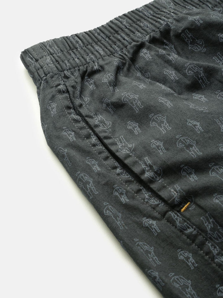 The Indian Garage Co Men Black & Grey Conversational Printed Boxers 0620-BXR05-05