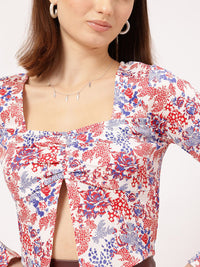 DressBerry Enchanted Essence Floral Print Top with Slit