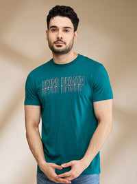 Being Human Men Typography Printed Applique T-shirt