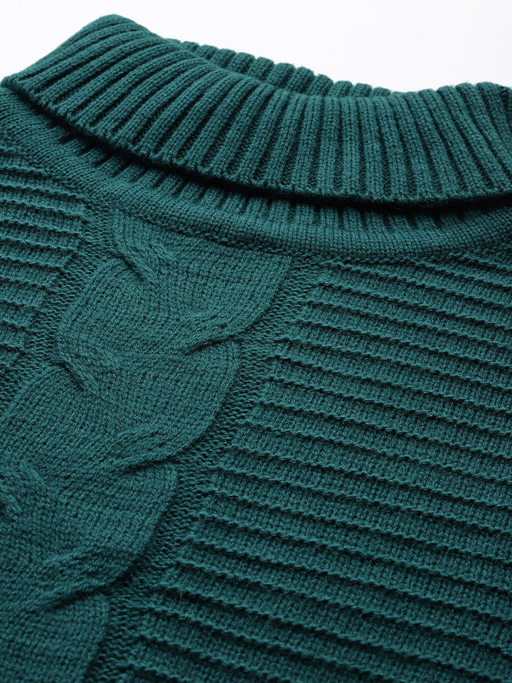 DressBerry Cable Knit Turtle Neck Pullover