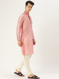 SOJANYA Kurta Lurus Pepejal Merah Jambu Lelaki