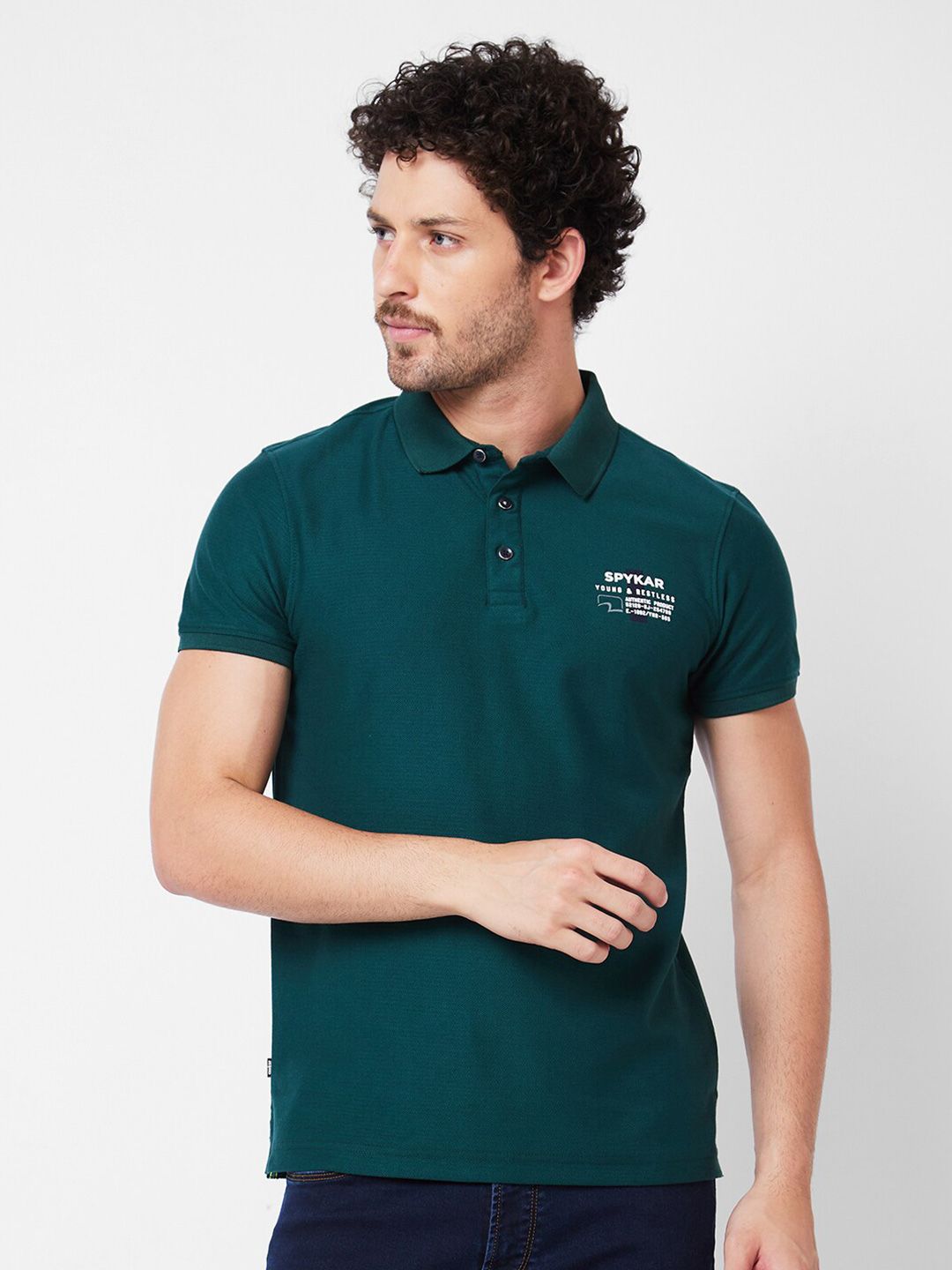 SPYKAR Polo Collar Cotton Slim Fit T-shirt