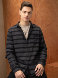 LOCOMOTIVE Premium Men Relaxed Fit Dobby Textured Striped Shirt
