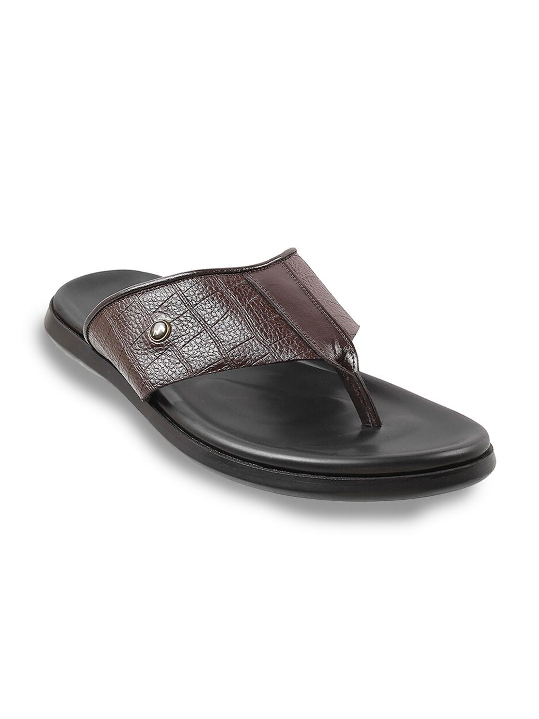 Metro Men Textured Leather Comfort Sandals