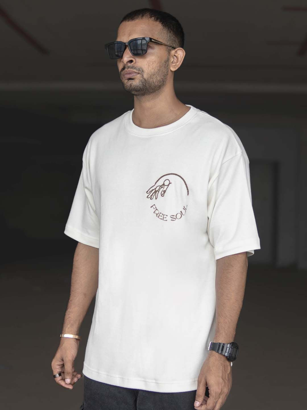 Powerlook Men Graphic Printed Round Neck Cotton Oversized T-Shirt