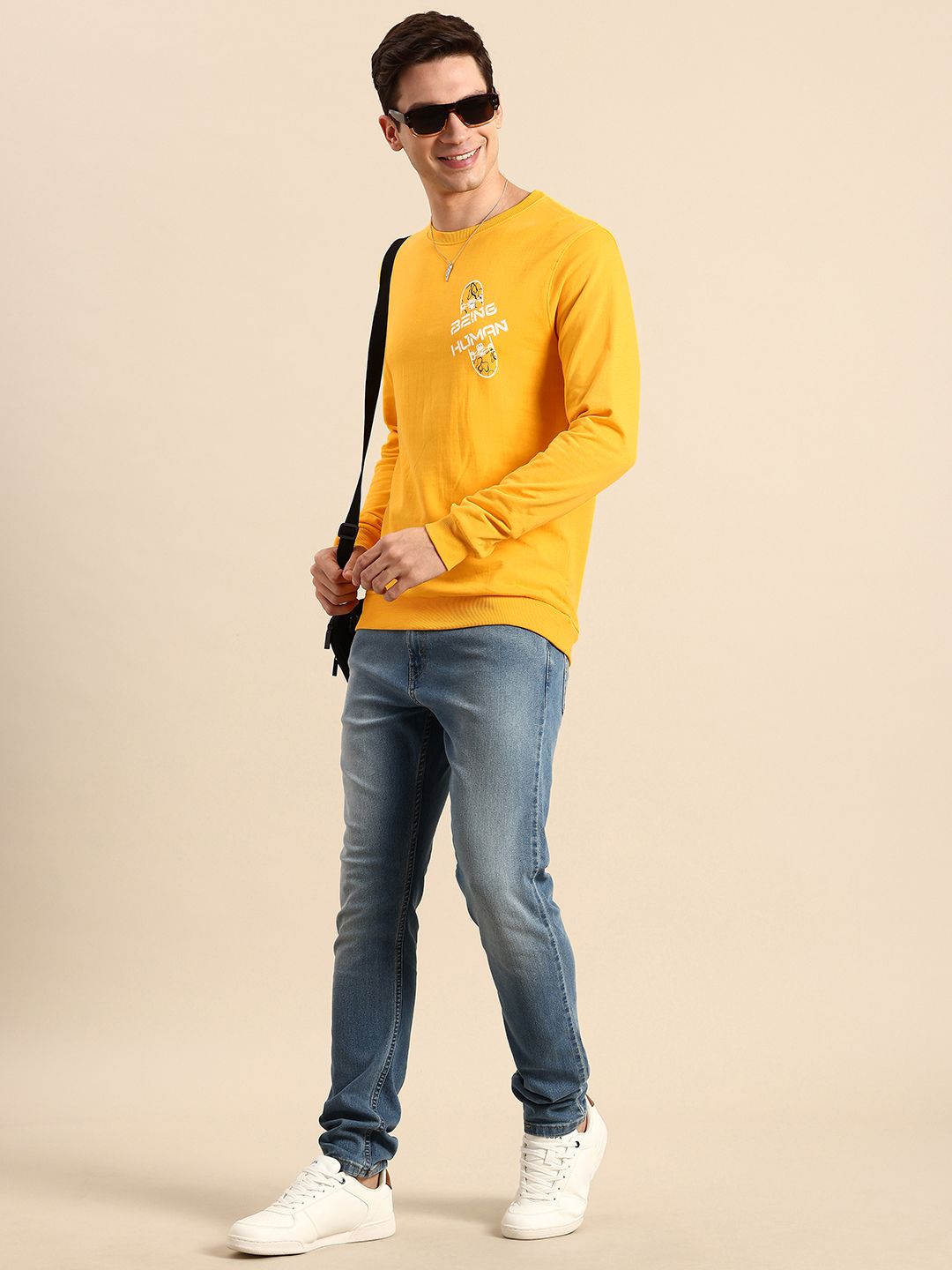 Being Human Brand Logo Printed Pure Cotton Sweatshirt