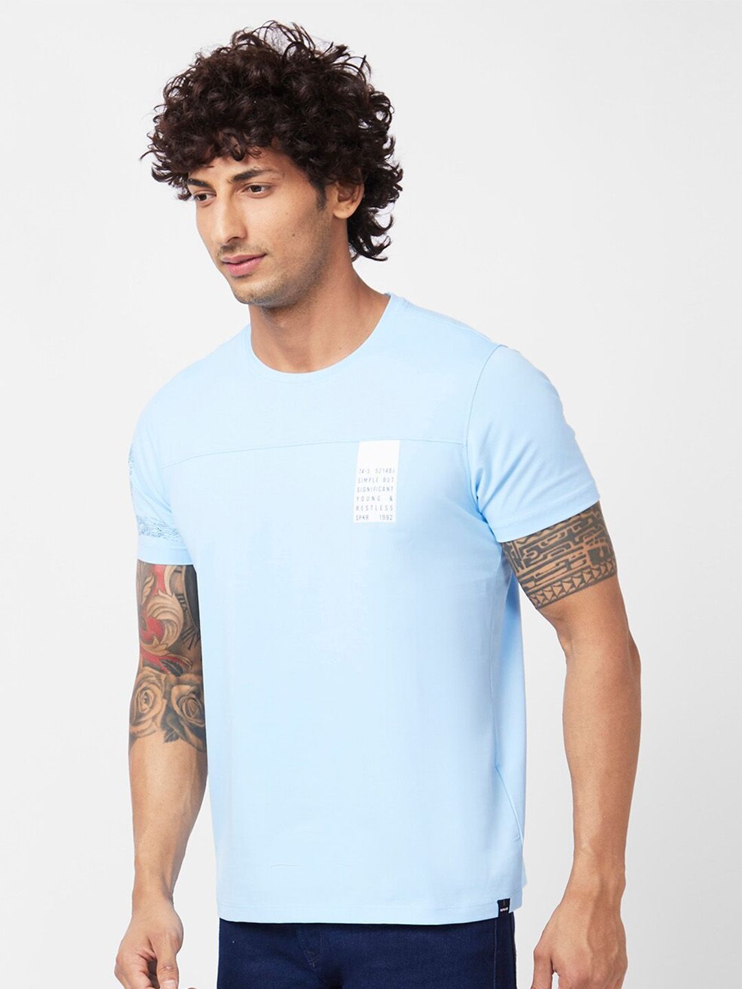 SPYKAR Round Neck Slim Fit Cotton T-shirt