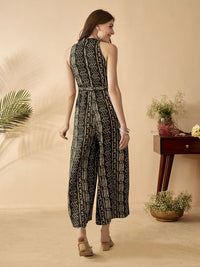Anouk Ethnic Motifs Printed Halter Neck Sleeveless Basic Jumpsuit