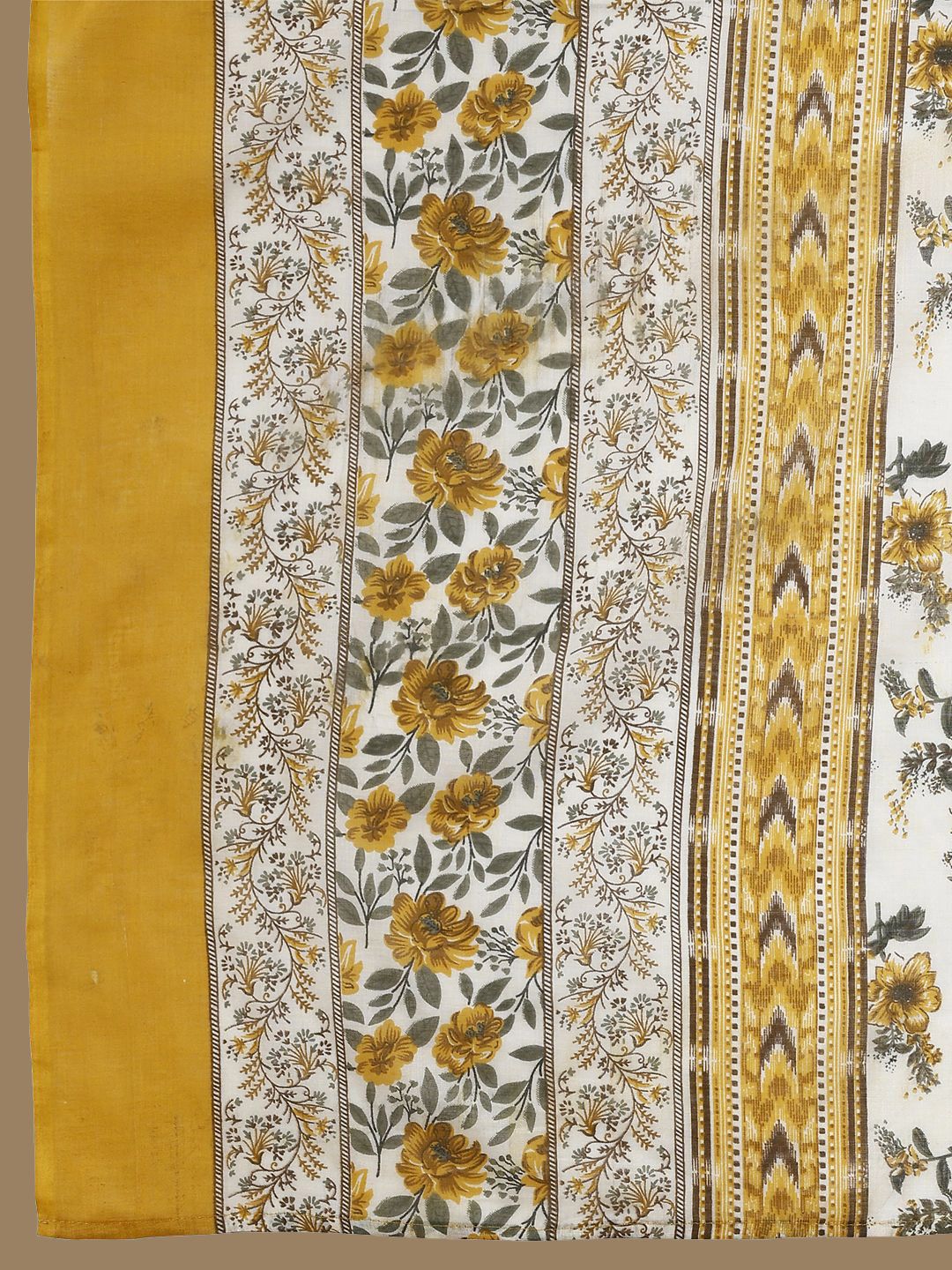 KALINI Floral Printed Pure Cotton Anarkali Kurta With Trousers & Dupatta