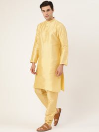 SOJANYA Mandarin Collar Silk Blend Regular Kurta With Churidar & Nehru jacket