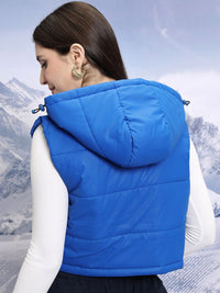 Tokyo Talkies Sleeveless Cropped Hooded Puffer Jacket
