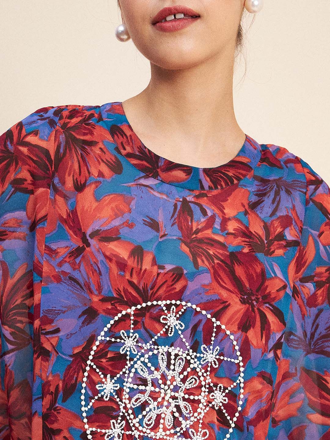 Antheaa Floral Printed Tunic & Trouser Co-Ords
