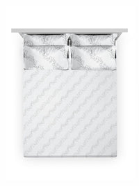 KLOTTHE OffWhite Floral Printed Dilengkapi Cadar Katil Super King 400 TC Dengan 4 Sarung Bantal