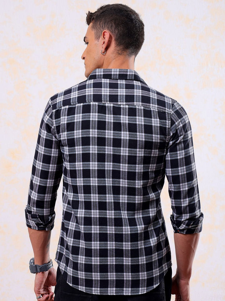 The Indian Garage Co Men Slim Fit Buffalo Checks Opaque Casual Shirt