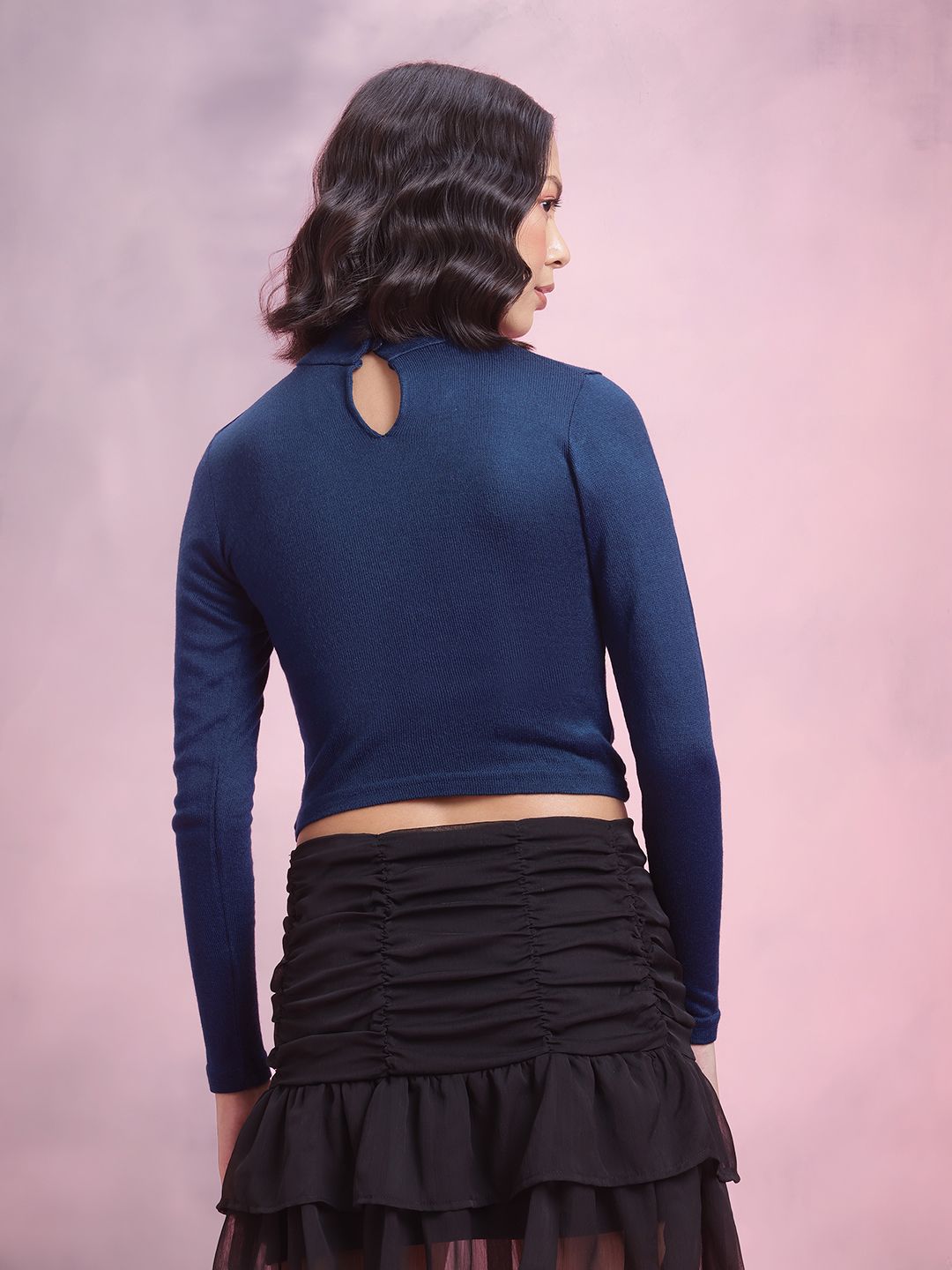 DressBerry High Neck Acrylic Top