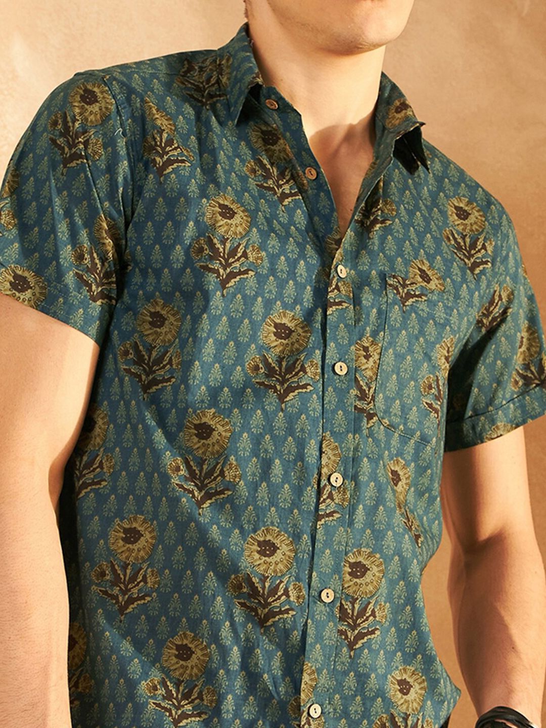 Block Printed Oversized Lightweight Casual Shirt