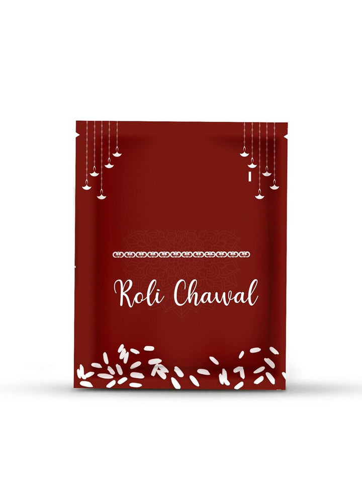eCraftIndia Set of 4 Stones Studded & Pearls Beaded Thread Rakhis With Ferrero Rocher
