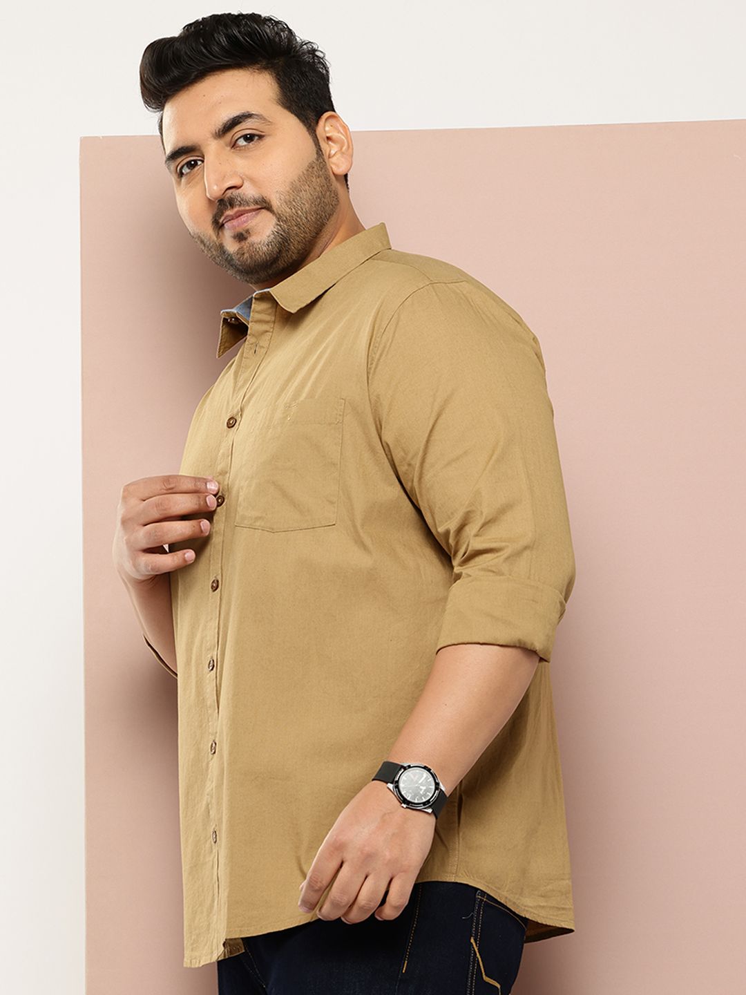 Thomas Scott Plus Size Regular Fit Button Down Collar Shirt