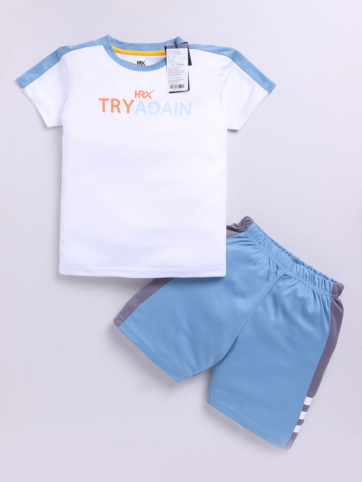 HRX by Hrithik Roshan Boys Printed Rapid Dry T-shirt with Shorts