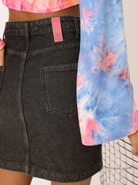 DressBerry Women Urban Savvy High Rise Straight Denim Mini Skirt