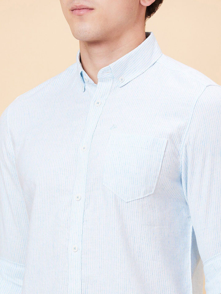 Being Human Slim Fit Vertical Striped Button-Down Collar Casual Shirt