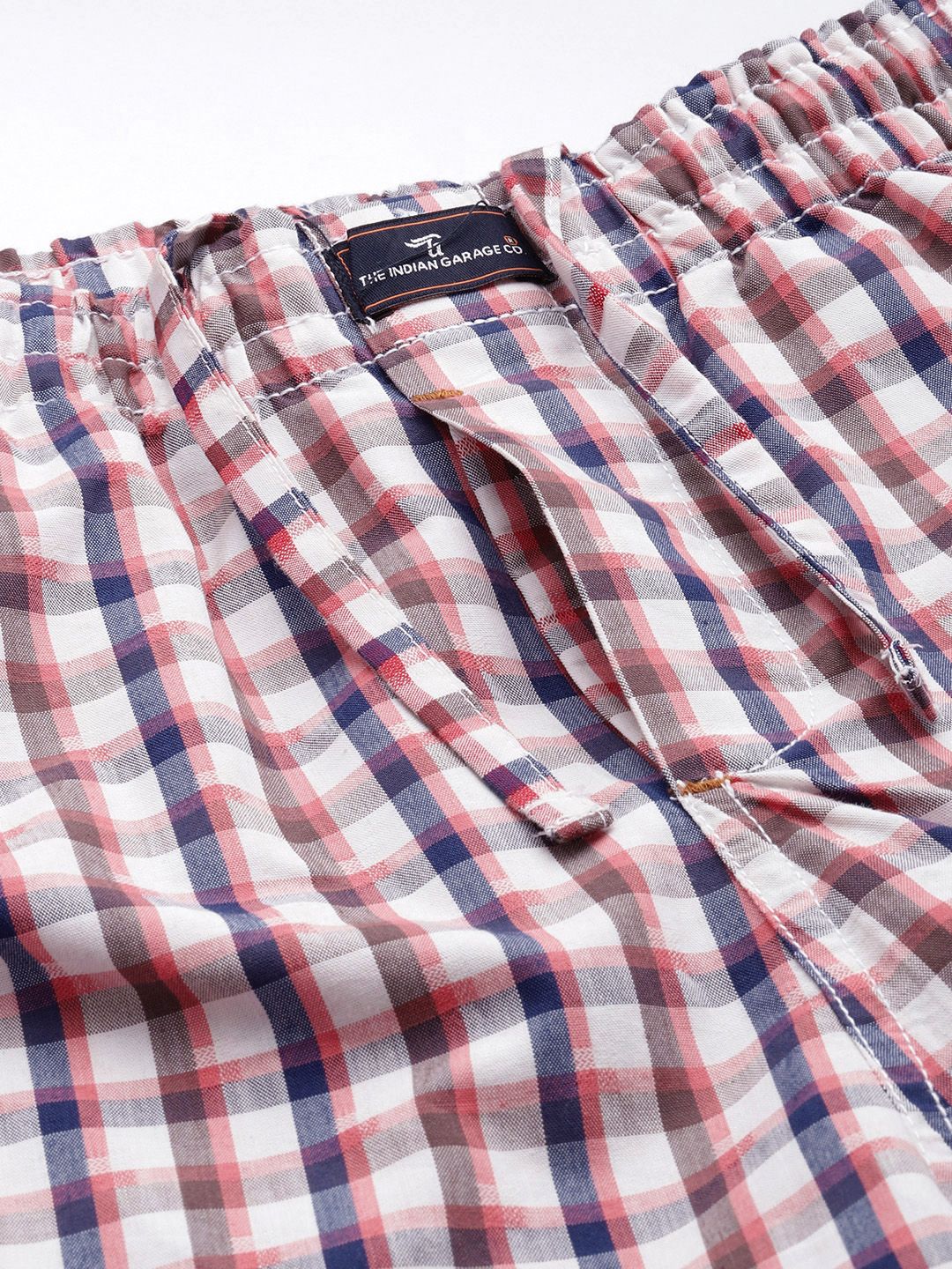 The Indian Garage Co Men Pure Cotton Checked Night suit