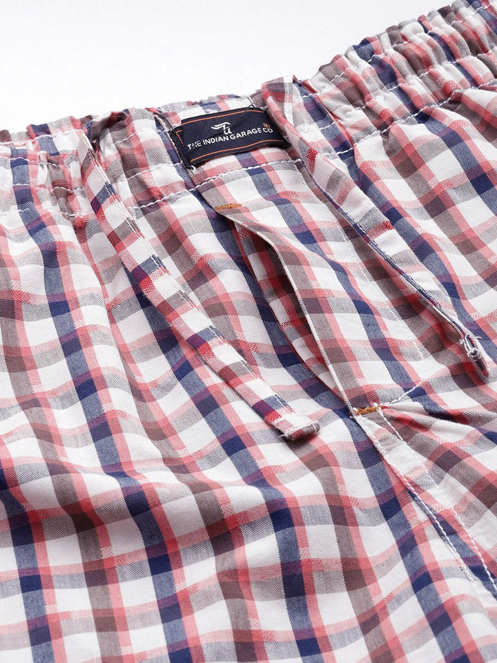 The Indian Garage Co Men Pure Cotton Checked Night suit