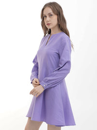 RAREISM Puff Sleeve Fit & Flare Mini Dress Comes with a belt