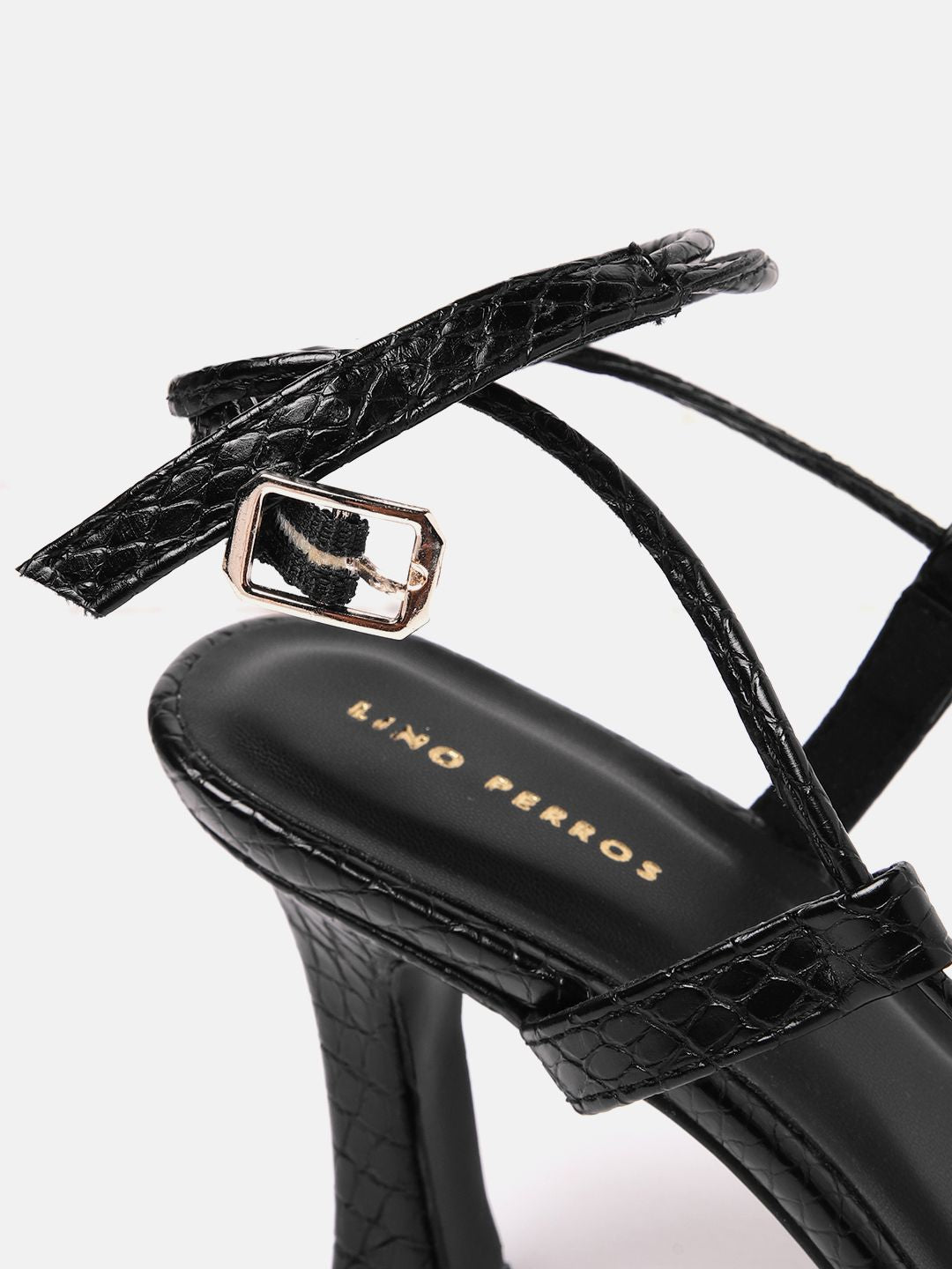 Lino Perros Women Snake Skin Textured Mid-Top Slim Heels
