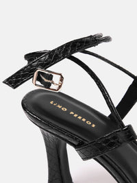 Lino Perros Women Snake Skin Textured Mid-Top Slim Heels